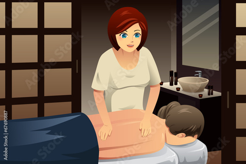 Woman enjoying massage