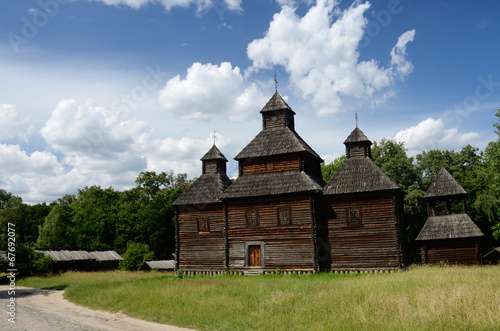 Old Resurrection wooden church from Poltavshina region ,Ukraine,