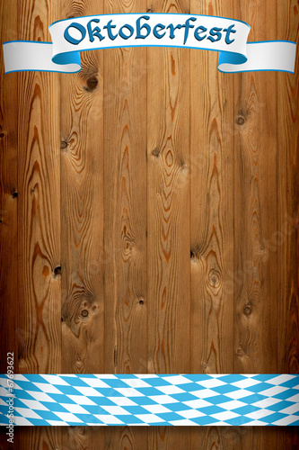Canvas Print Oktoberfest banner on old wooden texture