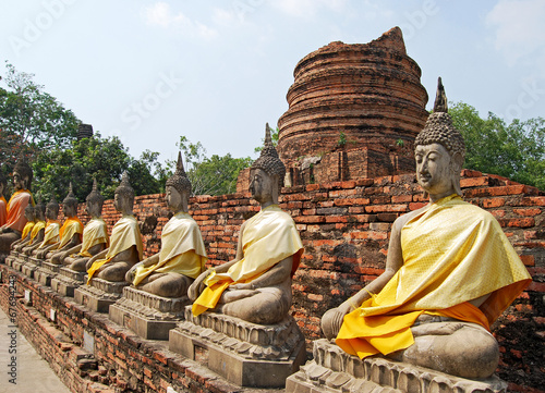 buddhas image in wat mahathat, ayutthaya, thailand  photo