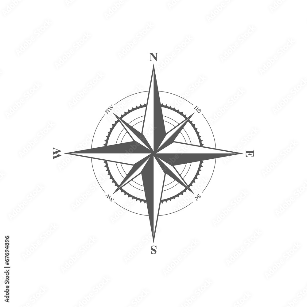 Wind rose/ compass icon. Wind rose/ compass icon.
