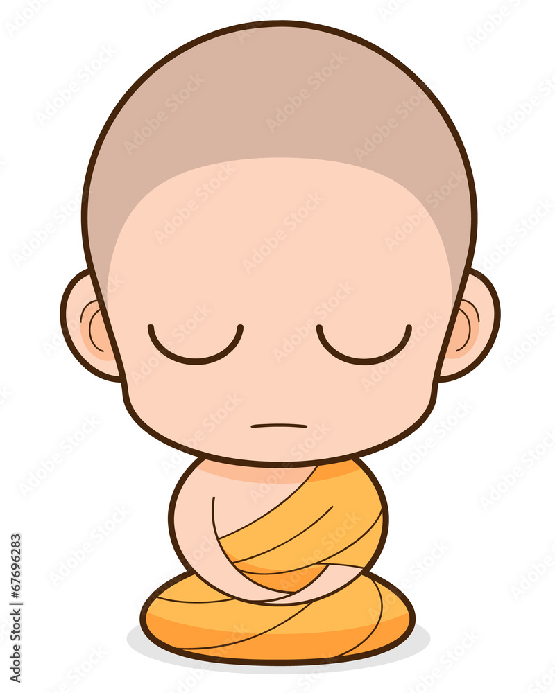 Buddhist Monk cartoon