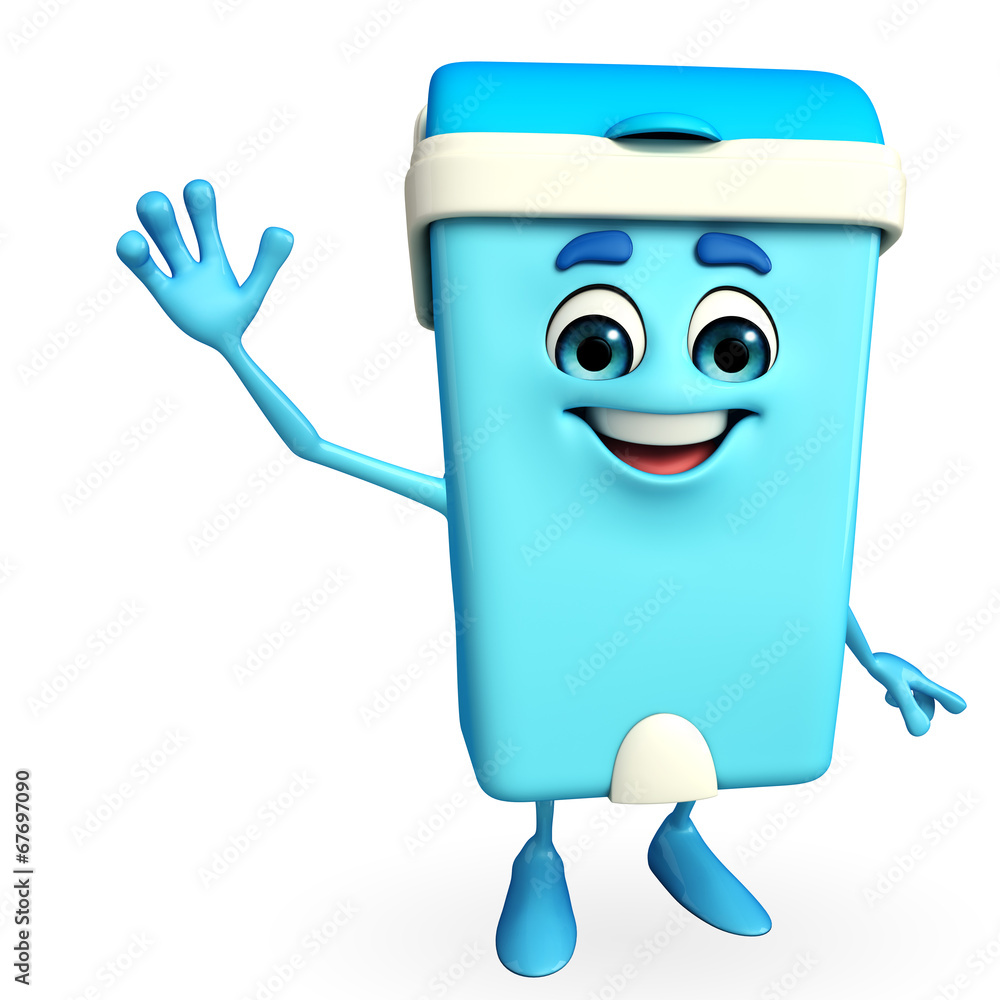 Dustbin Character with happy pose Dustbin Character with happy pose