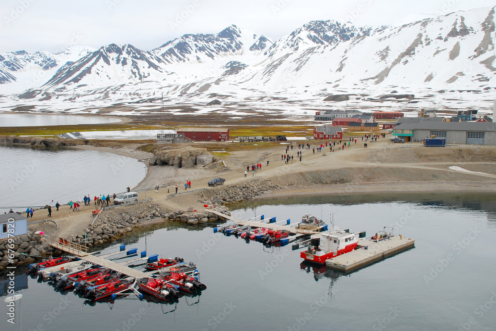 Obraz premium Forschen auf Spitzbergen