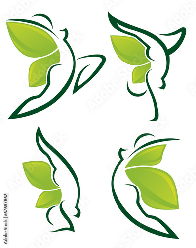 sportive women in different poses