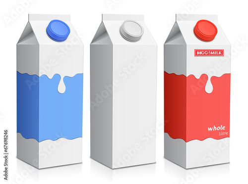 Milk carton with screw cap