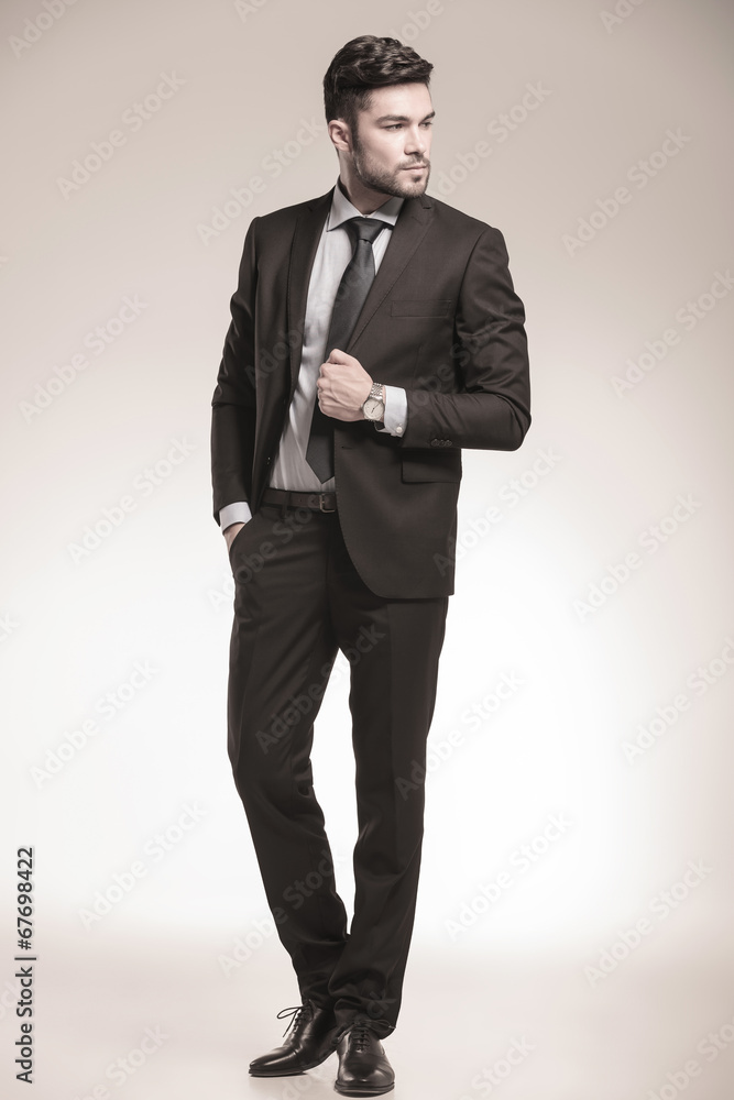 cool business man looking to his side cool business man looking to his side