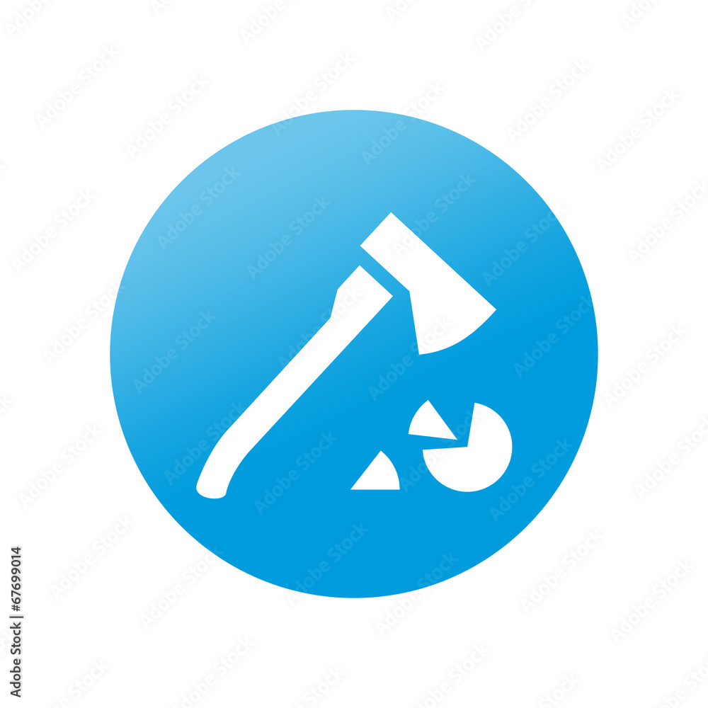 Etiqueta redonda hacha