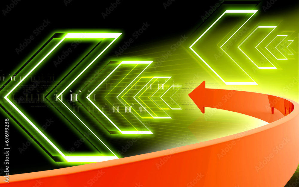 Fototapeta premium Digital illustration of Business arrow in background