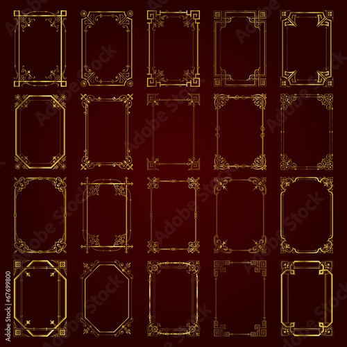 Decorative vintage frames in gold