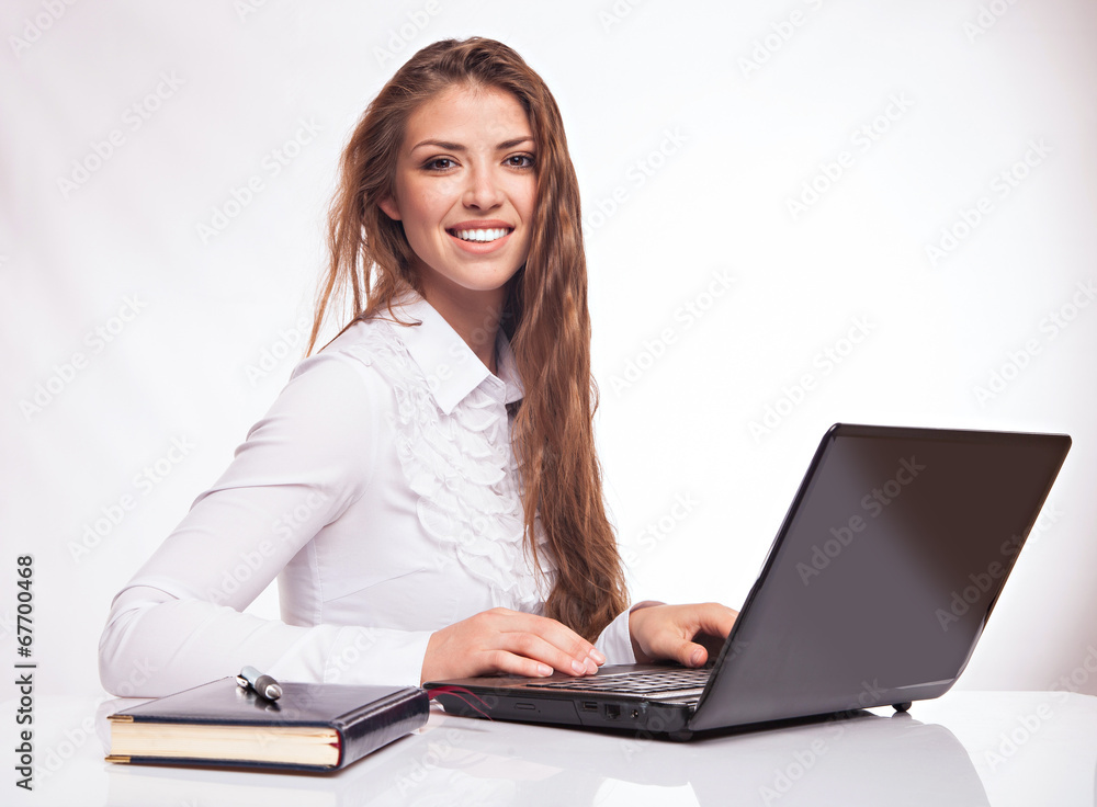 Laptop.Woman.Girl. Businesswoman.Girl working at the laptop Laptop.Woman.Girl. Businesswoman.Girl working at the laptop