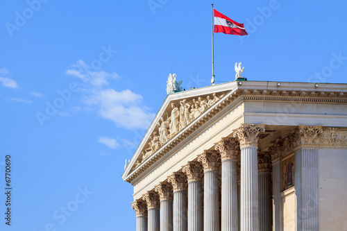 Profile of the facade of the Austrian Parliament