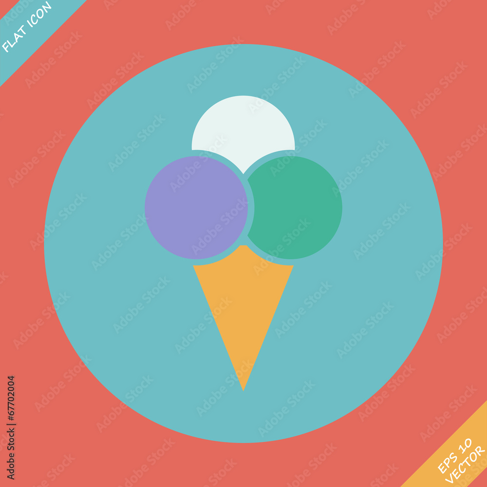 Ice Cream Icon - vector illustration. Flat design Ice Cream Icon - vector illustration. Flat design