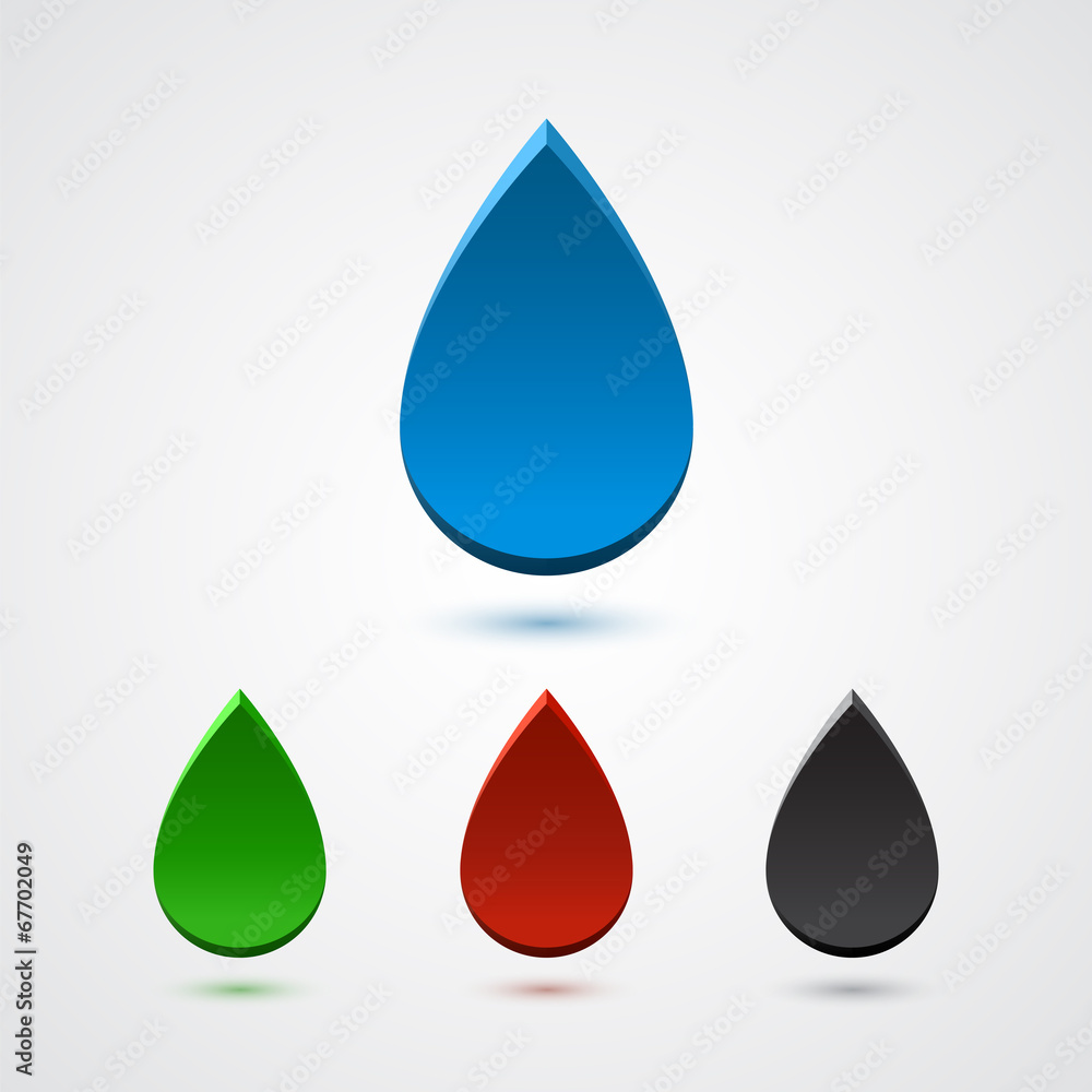 Set of abstract 3d colorful drops Set of abstract 3d colorful drops