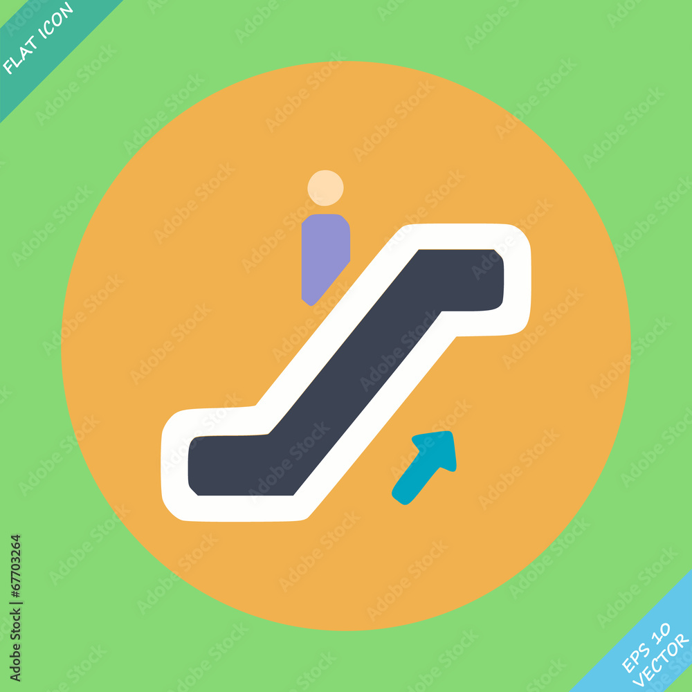 Escalator icon - vector illustration. Flat Escalator icon - vector illustration. Flat