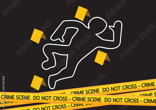 Crime scene danger tapes  illustration