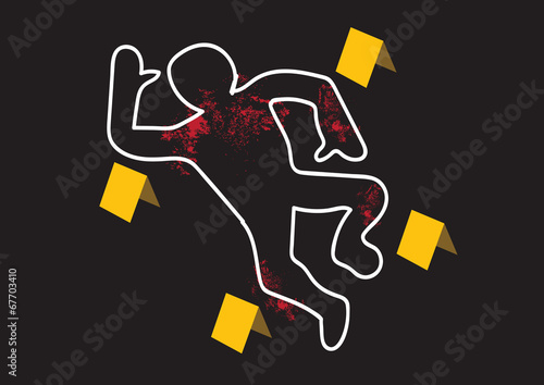 Crime scene danger tapes  illustration