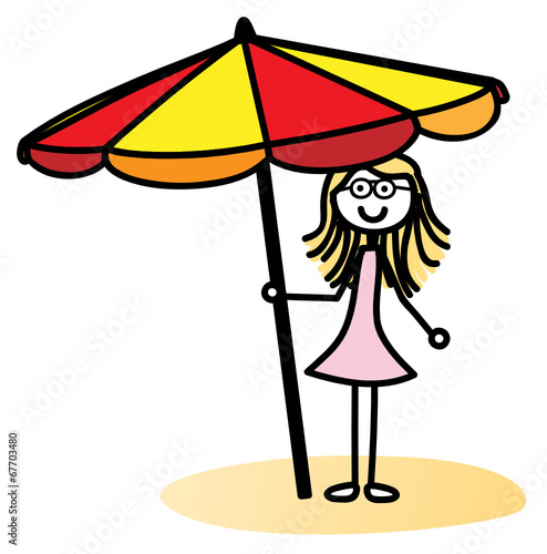 Mädchen mit Sonnenschirm