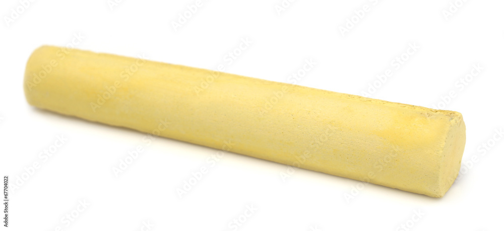 Obraz premium Yellow chalk over white background