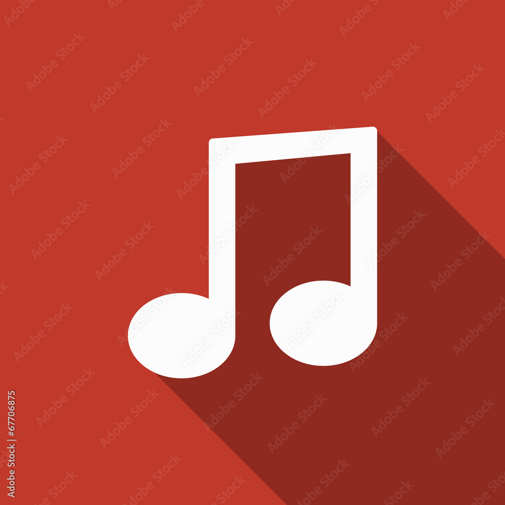 music note icon with long shadow music note icon with long shadow