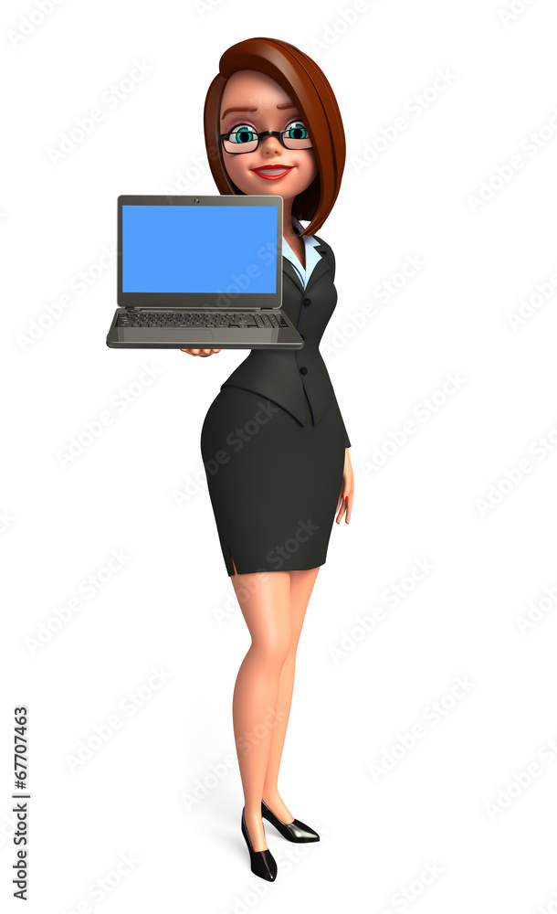 Young Business Woman with laptop