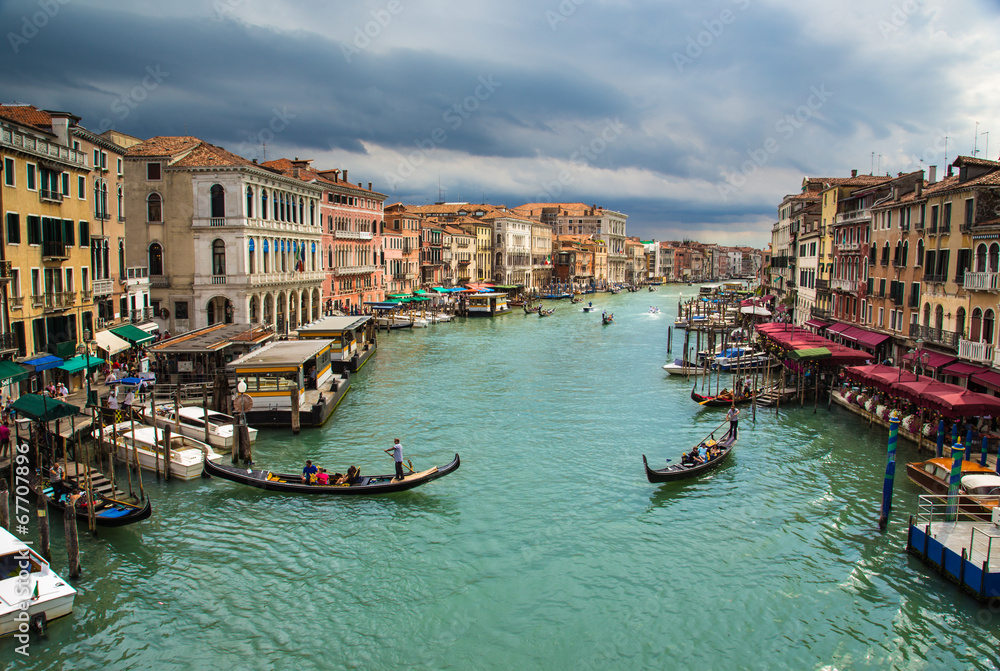 Beautiful view on Grand canal in Venice