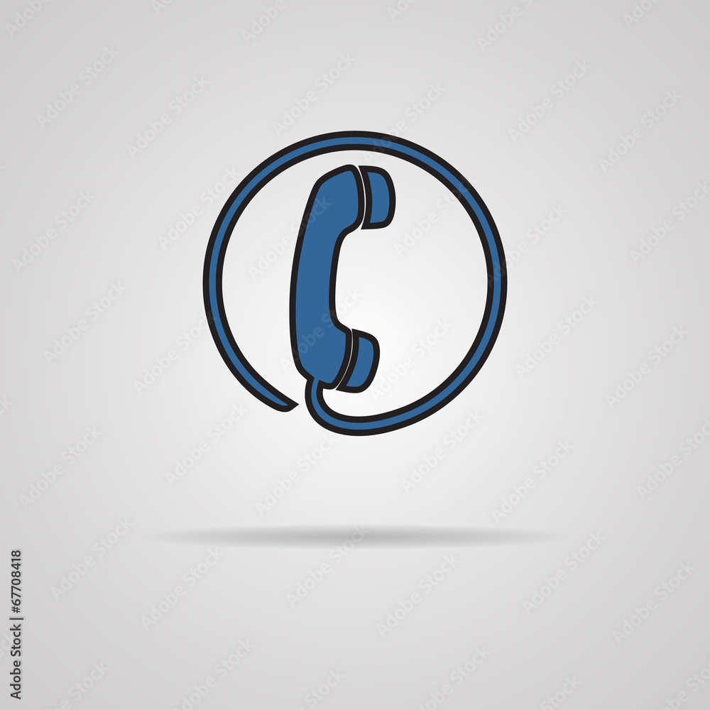 Black Telephone booth sign with shadow Black Telephone booth sign with shadow