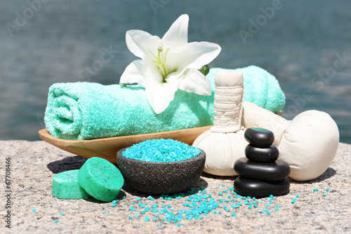 Fototapeta Naklejka Na Ścianę i Meble -  Herbal remedies for massage, outdoor