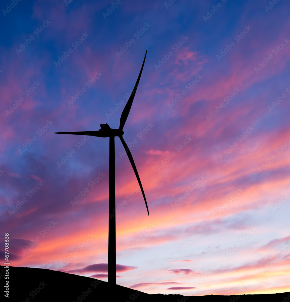 Wind turbine sunrise, dawn. Clean energy background. Wind turbine sunrise, dawn. Clean energy background.