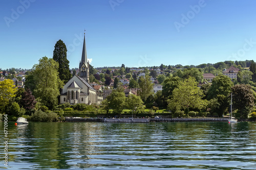 church on Zurich lake, Switzerland © borisb17