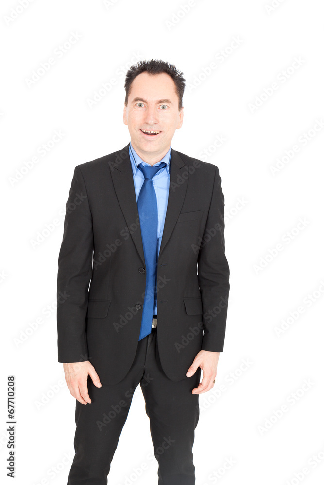 Handsome businessman doing different expressions in different sets of clothes: laughing Handsome businessman doing different expressions in different sets of clothes: laughing