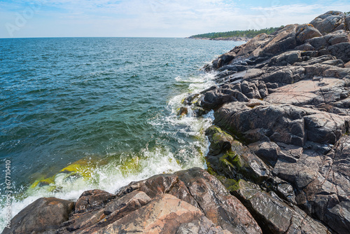 Nordic rocky coastline towa...