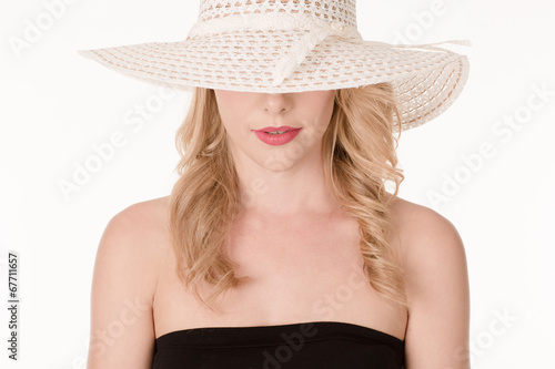 Portrait of attractive sexy woman with hat