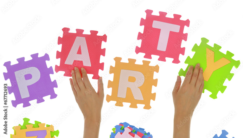 Hands forming word Hands forming word
