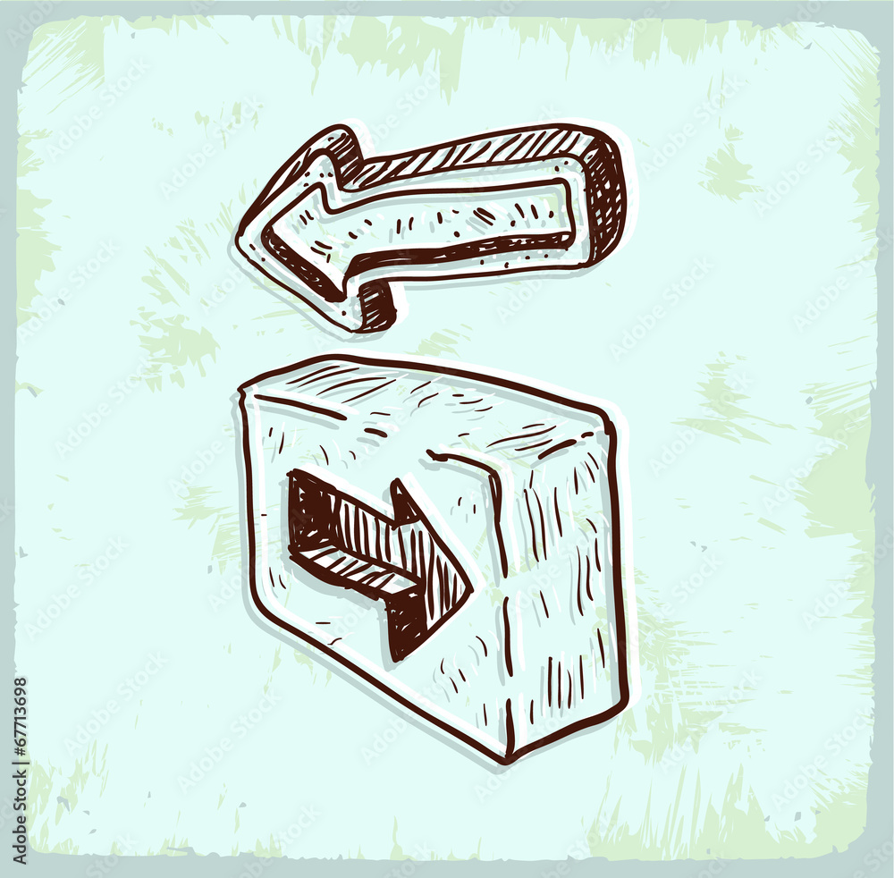 Fototapeta premium Cartoon sign arrow illustration