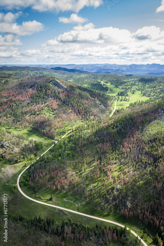aerial view of the black hills