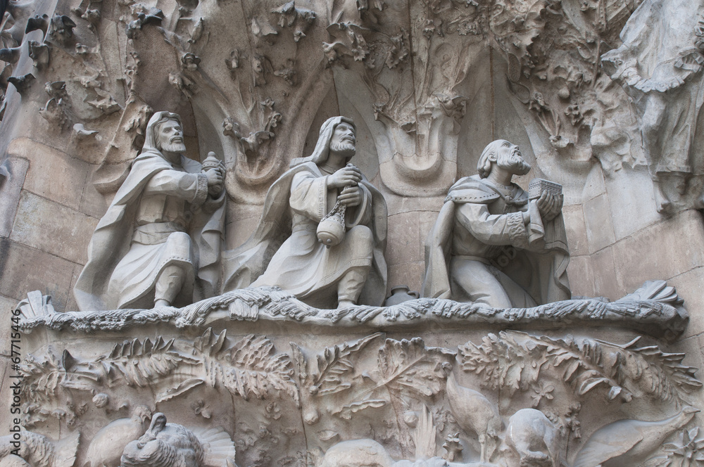 Obraz premium Detail of Sagrada Familia church in Barcelona, Spain.