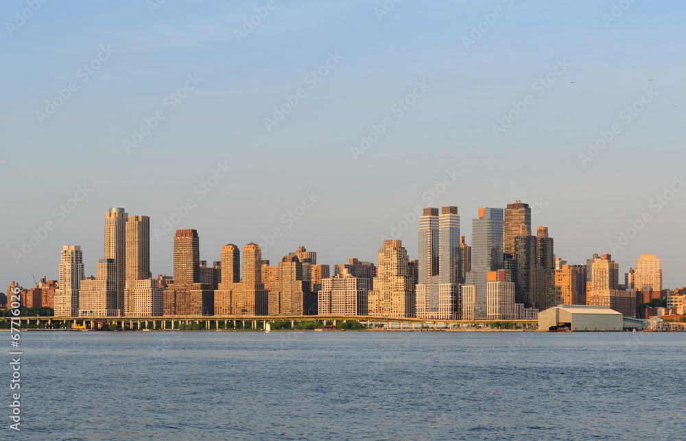 Naklejka premium New York City Manhattan midtown skyline panorama