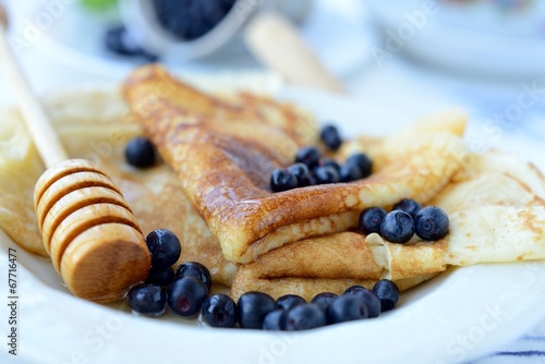 Crepes with blueberries