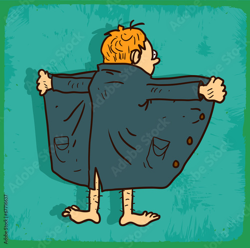 Fotografie Cartoon exhibitionist illustration