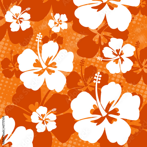 Seamless pattern with Hibiscus flower