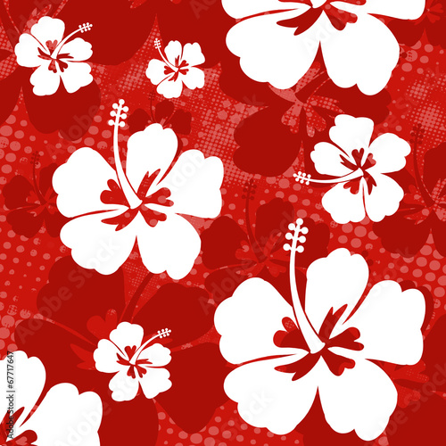 Seamless pattern with Hibiscus flower