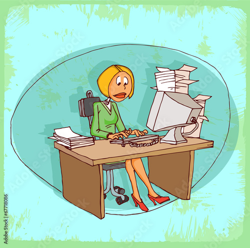 Cartoon office secretary illustration
