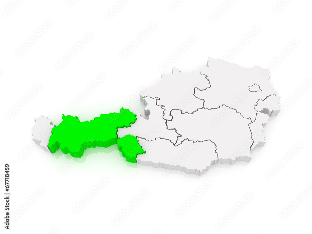 Map of Tyrol. Austria.