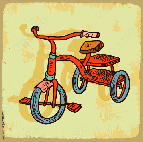 Cartoon tricycle illustration