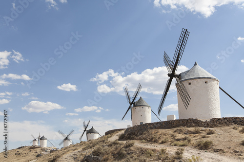 Beautiful windmill in Consuegra, Toledo, Spain