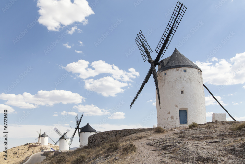 Beautiful windmill in Consuegra, Toledo, Spain Beautiful windmill in Consuegra, Toledo, Spain