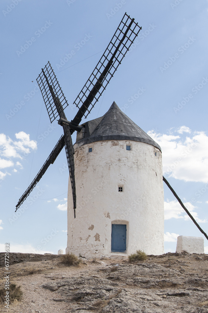 Beautiful windmill in Consuegra, Toledo, Spain