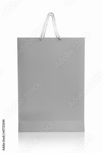 Grey shopping bag, isolated with clipping path on white backgrou