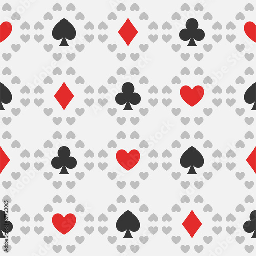 Seamless pattern of card suits